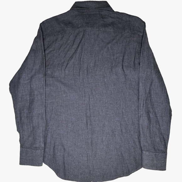 Bonobos Dress Shirt Mens Sz S Grey Linen/Cotton Slim Fit Short Oxford Button Up - Picture 2 of 7